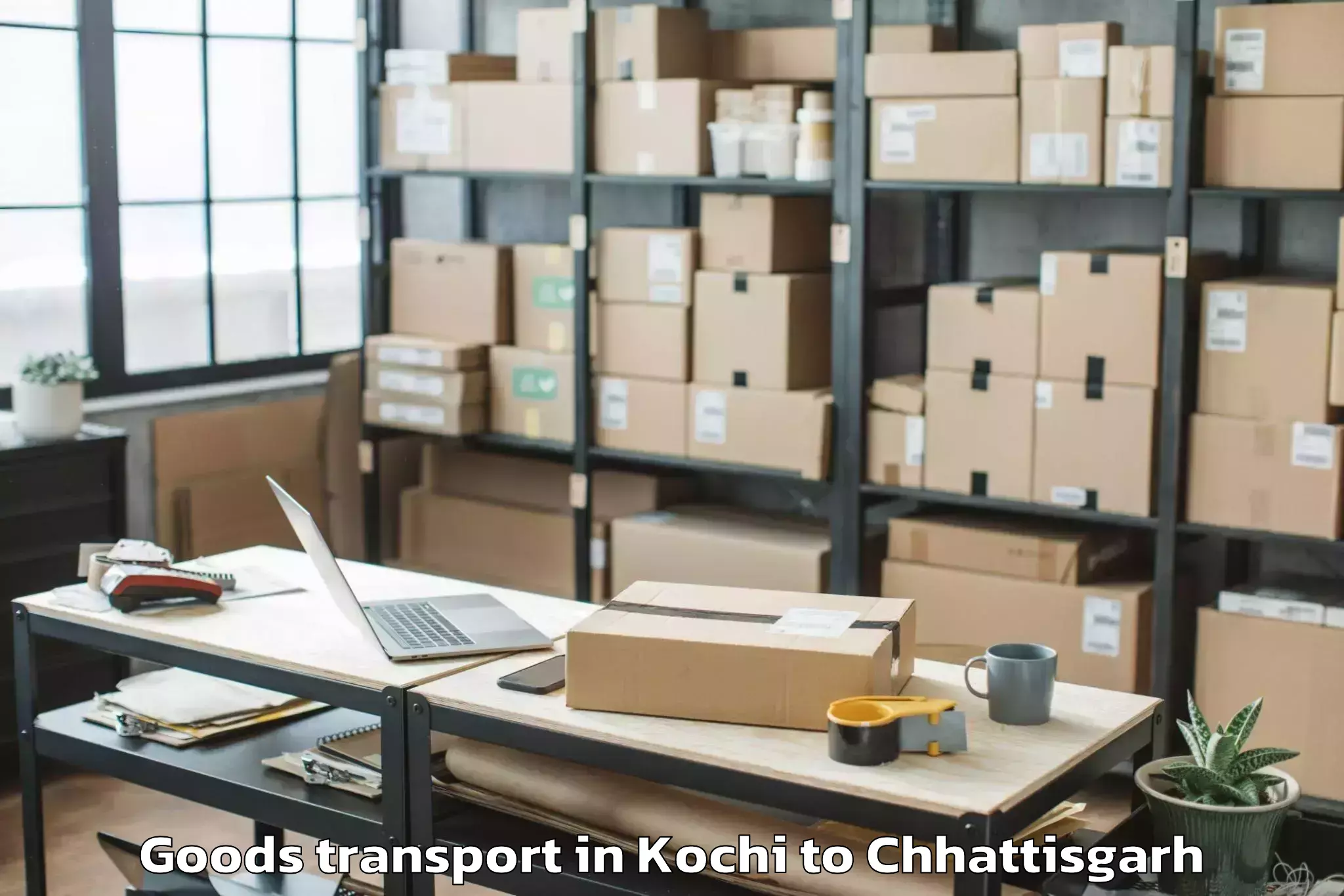 Quality Kochi to Magneto The Mall Raipur Goods Transport